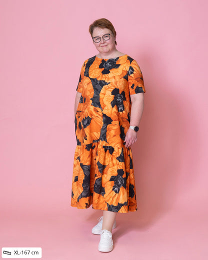 FRILLA dress, Tuulenkukka - orange