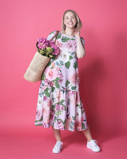 WHOOPS! FRILLA dress, Kukkakimppu - light lavender - S