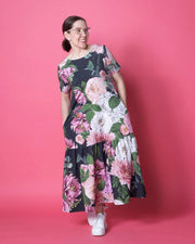 FRILLA dress, Kukkakimppu - black