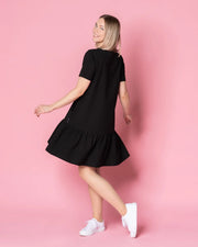 WHOOPS! FRILLA dress - short, black - 3XL