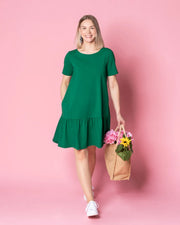 WHOOPS! FRILLA dress - short, green - 3XL