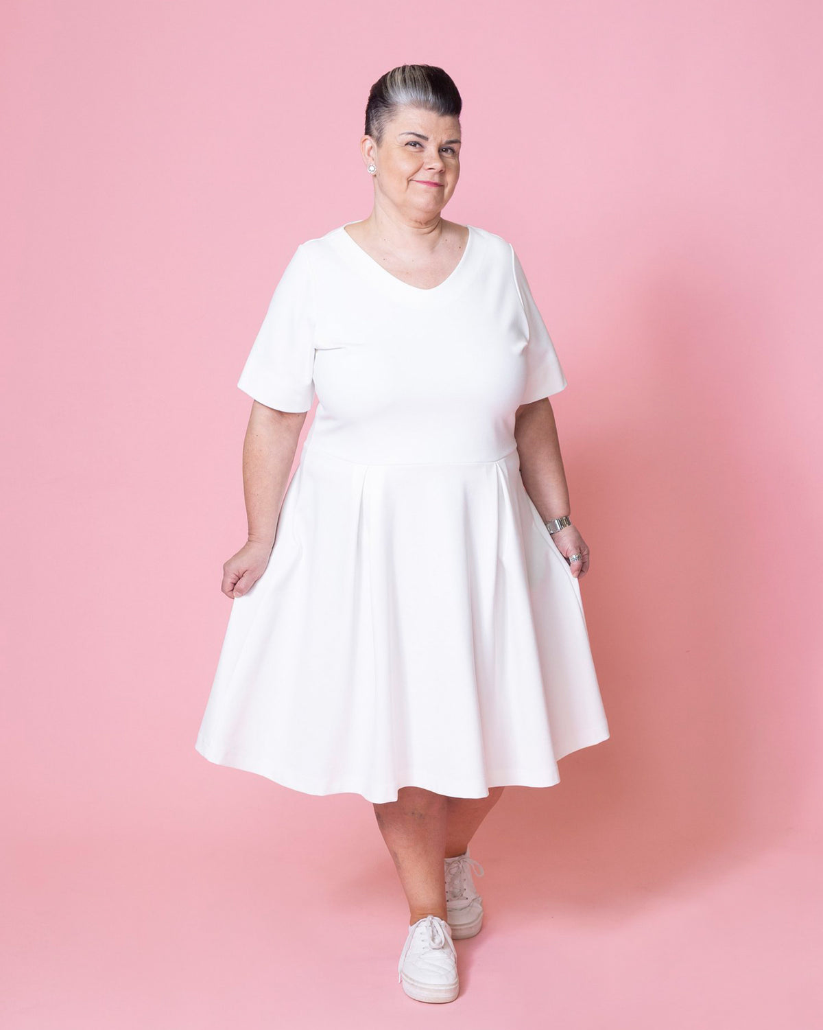 WHOOPS! HEHKU dress, off white - 2XL