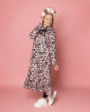 HULMU hoodie, Kukkaleopardi - light pink