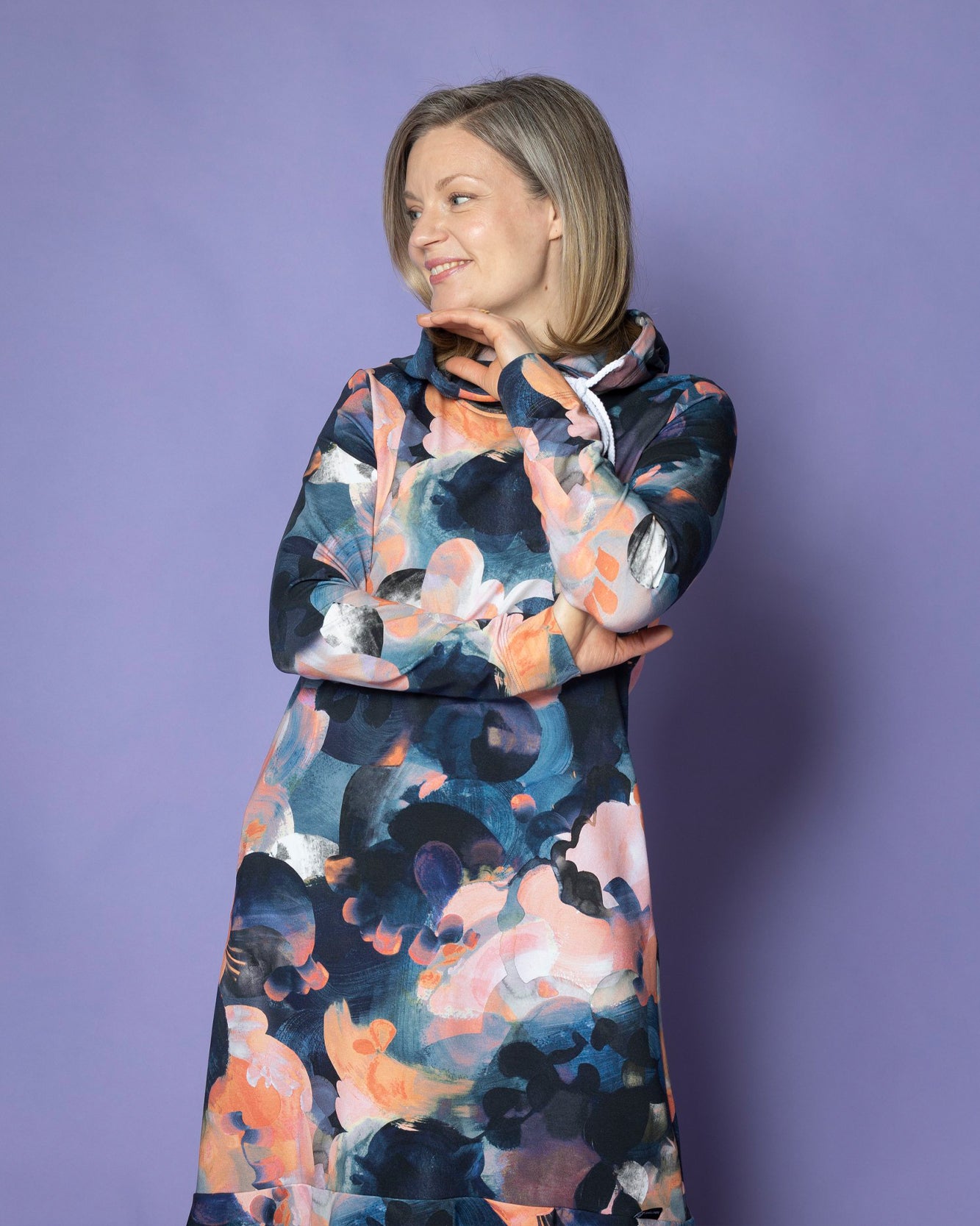 HULMU hoodie, Hehku - blue/coral