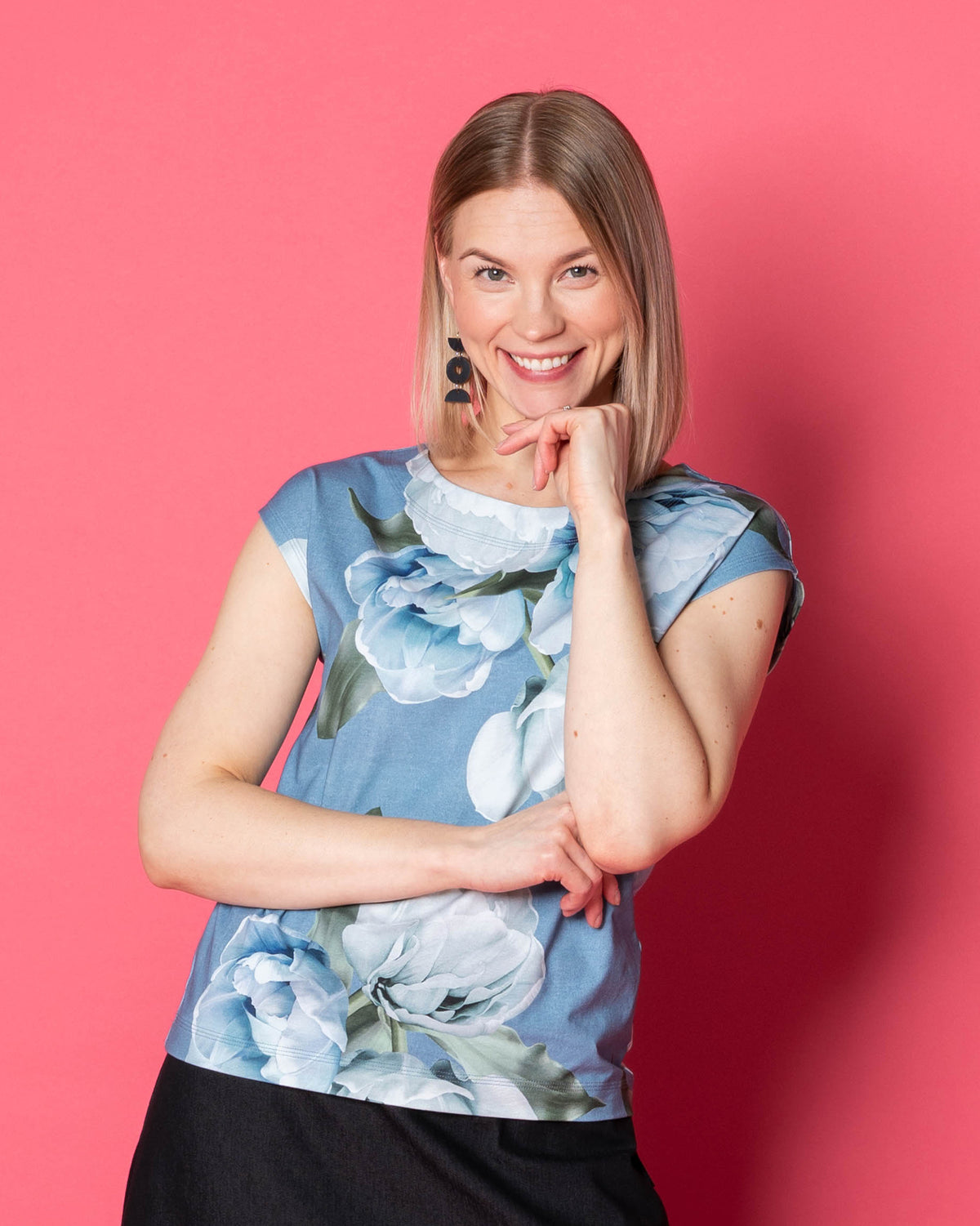 LEMPI t-shirt, La Belle continuous - light blue