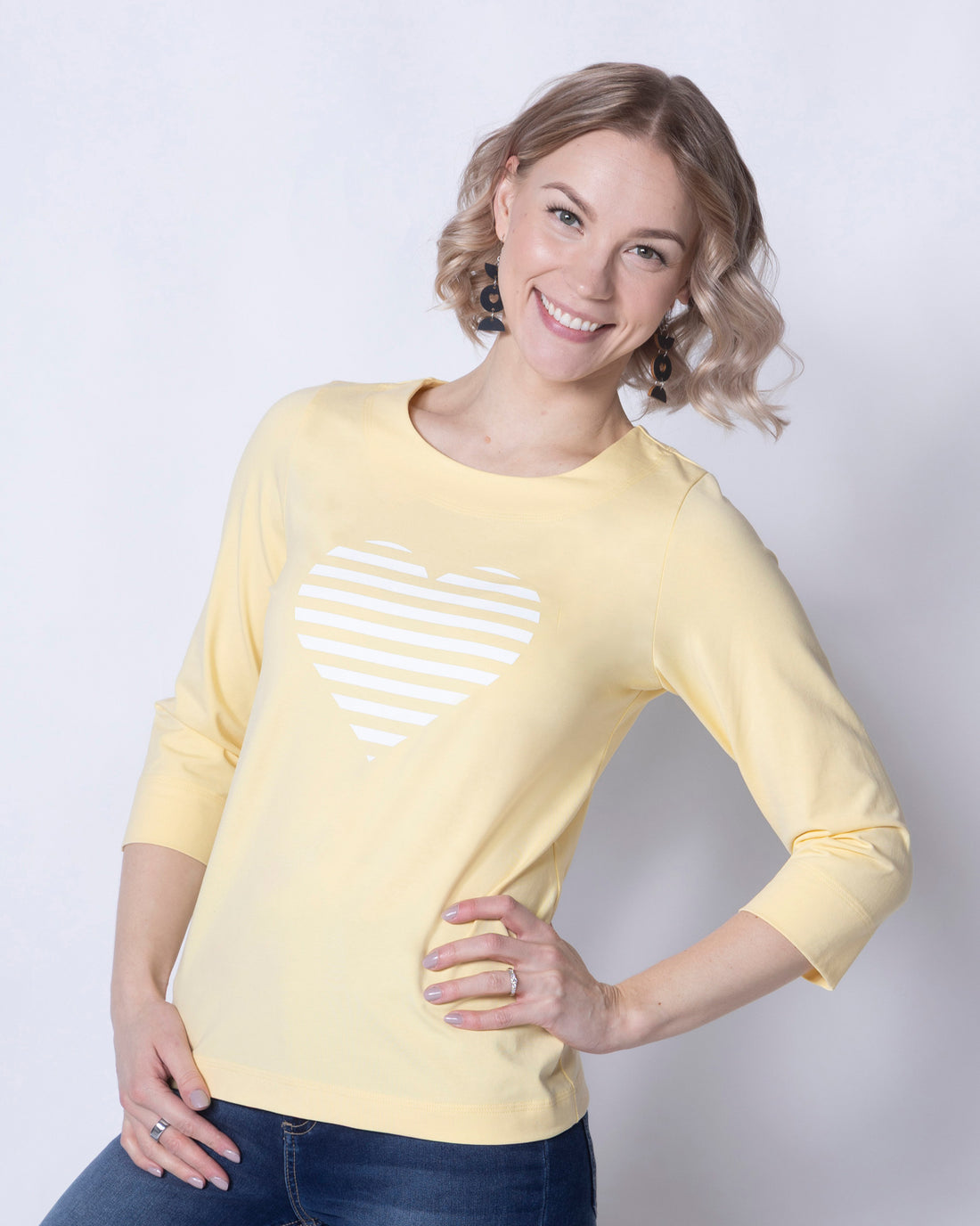 MIELI shirt, heart - light yellow