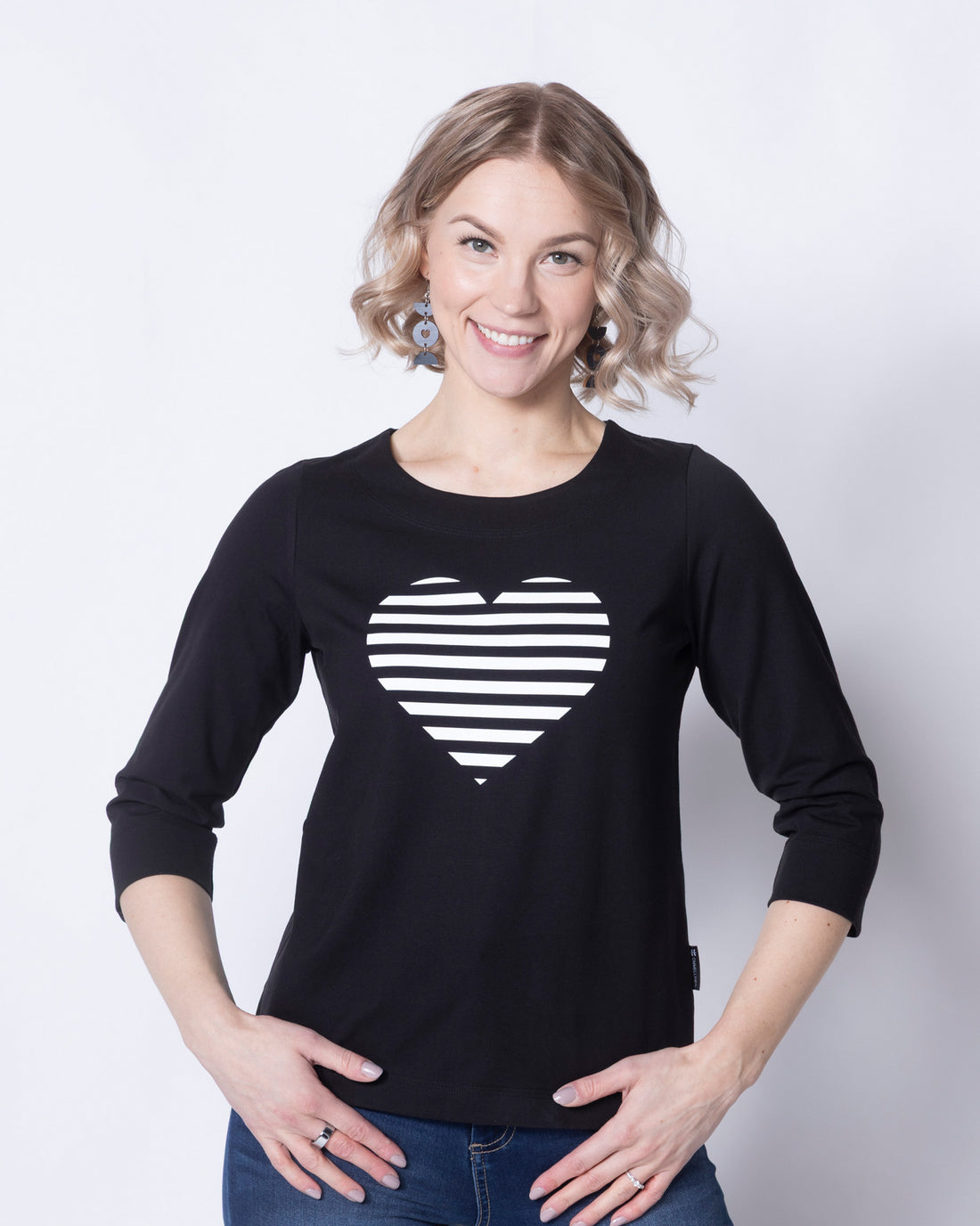MIELI shirt, heart - black