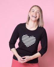 MIELI shirt, heart - black