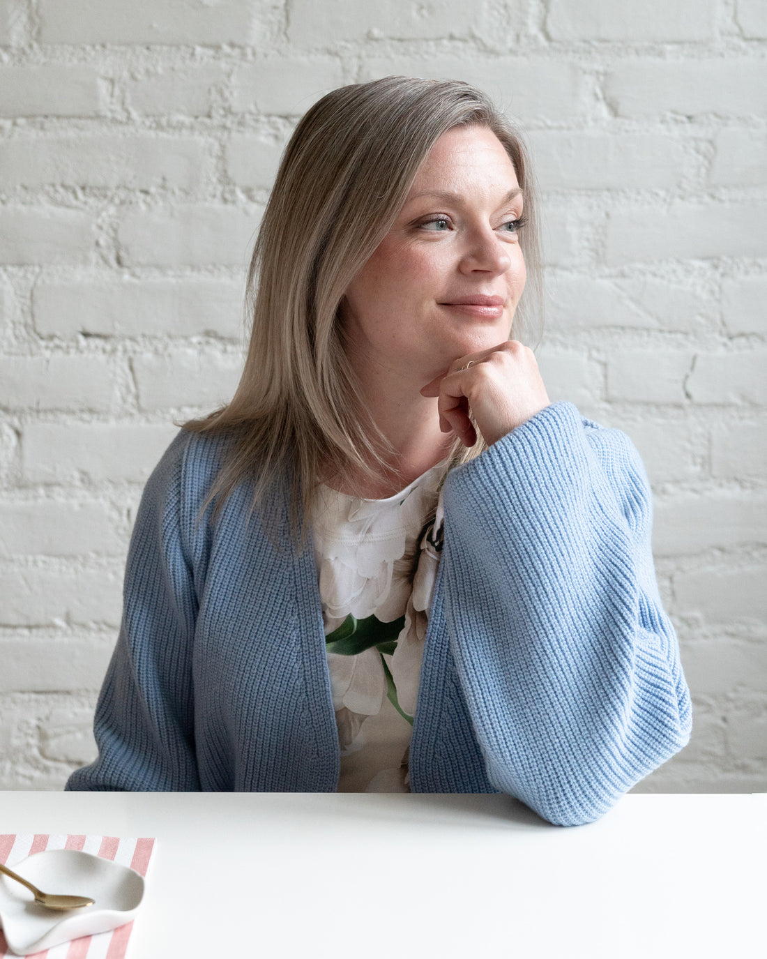 NEULE cardigan - merino, light blue