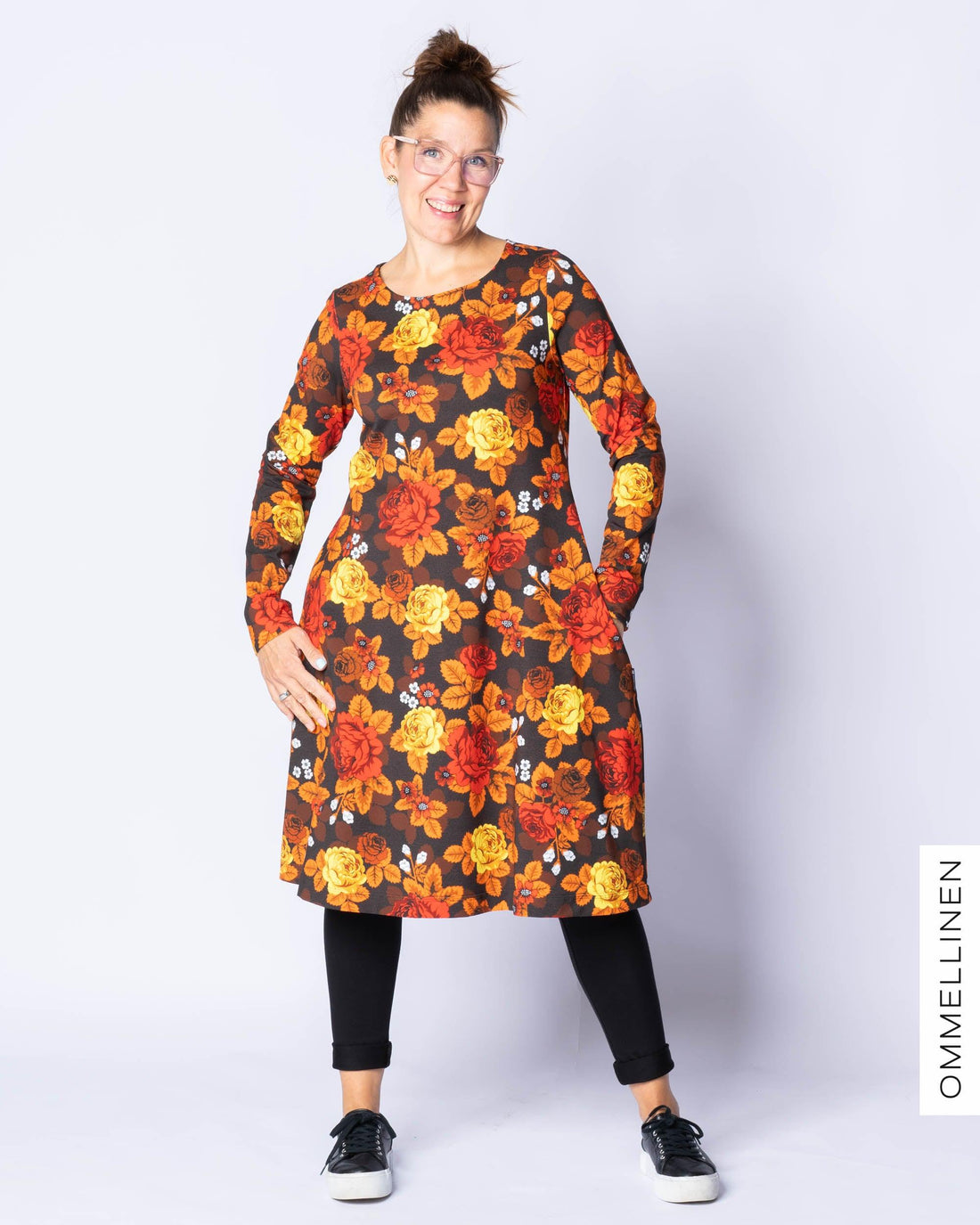 DRESS tunic, Babushka Roses - autumn