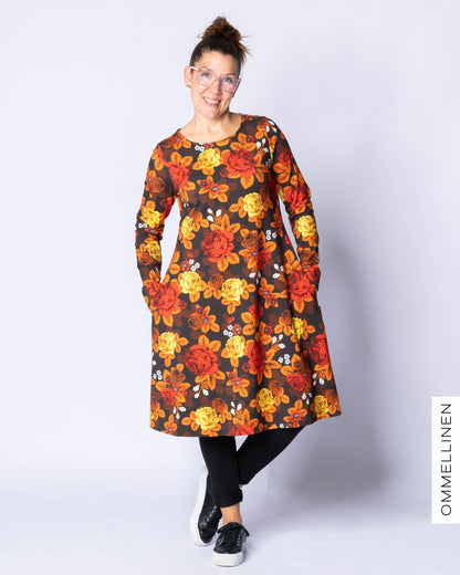 WHOOPS! DRESS tunic, Babushka Roses - autumn - S