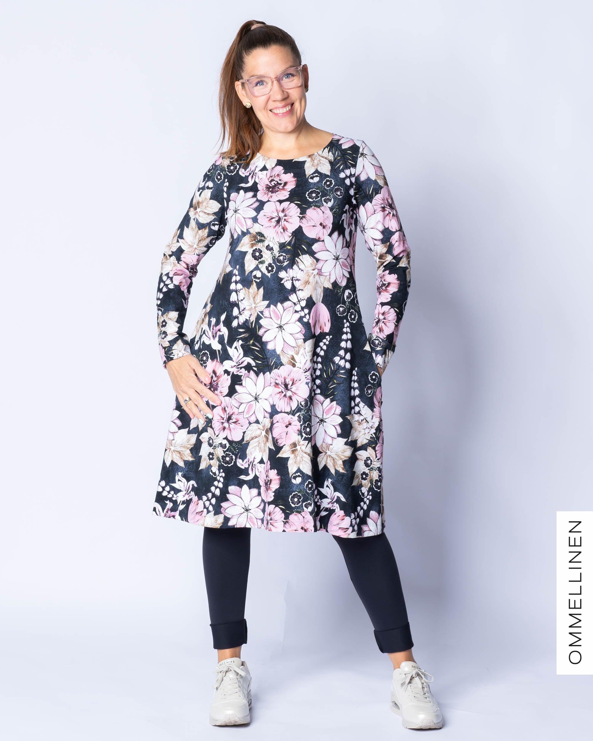 DRESS tunic, Tulppaanien tanssi - blue/rose