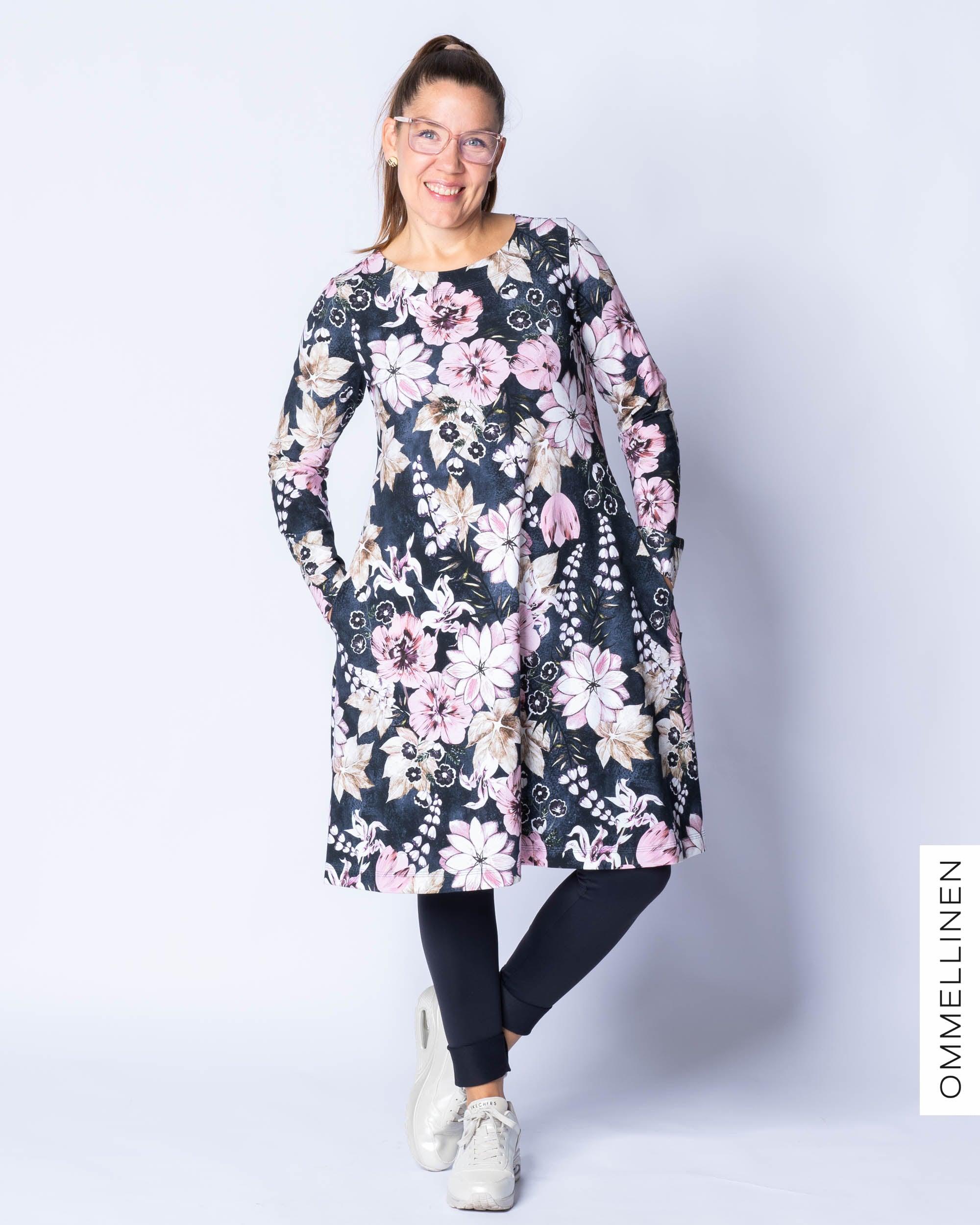 DRESS tunic, Tulppaanien tanssi - blue/rose