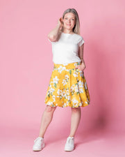 PUFFI skirt, Omenankukkia - yellow