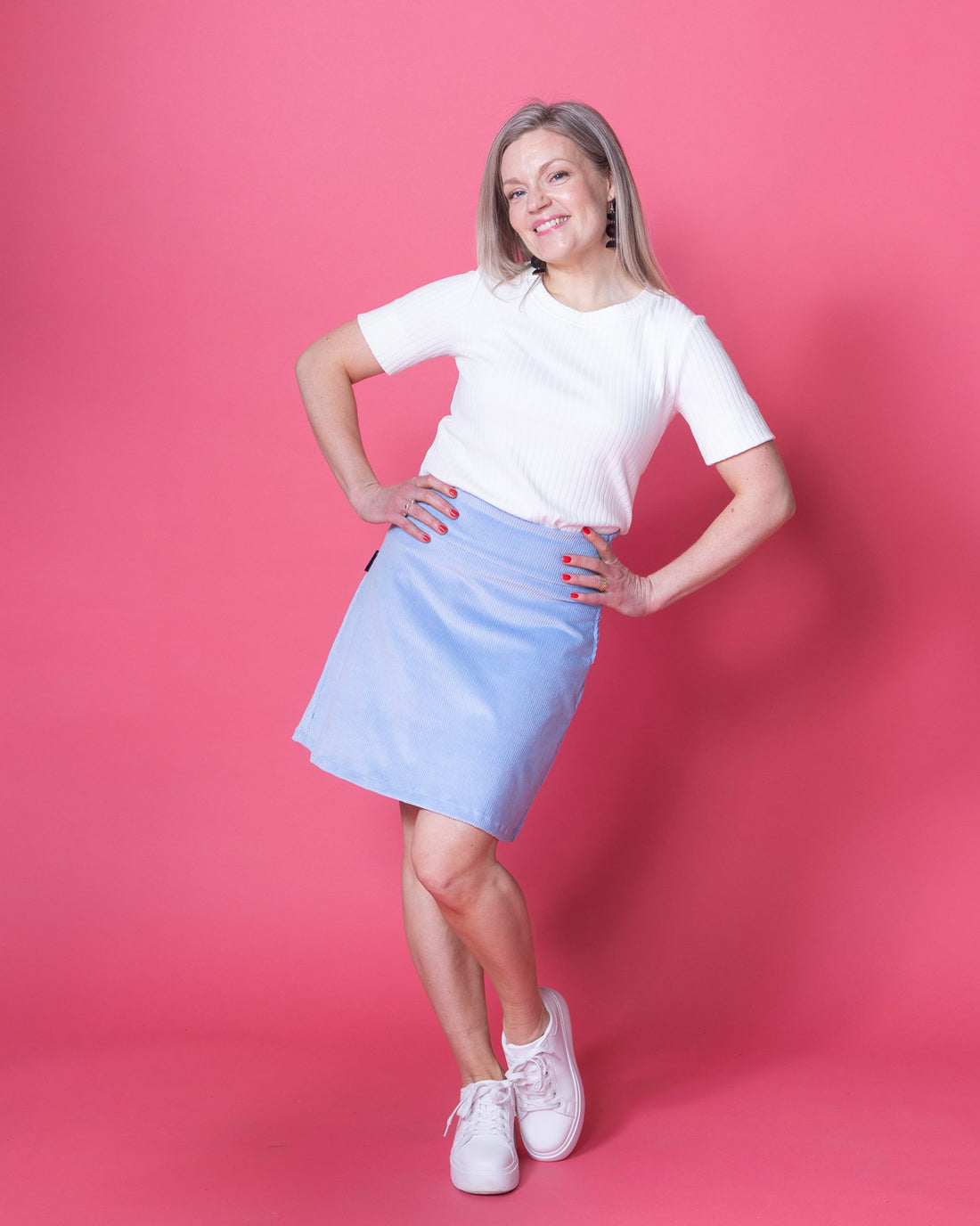 CORDUROY skirt, light blue