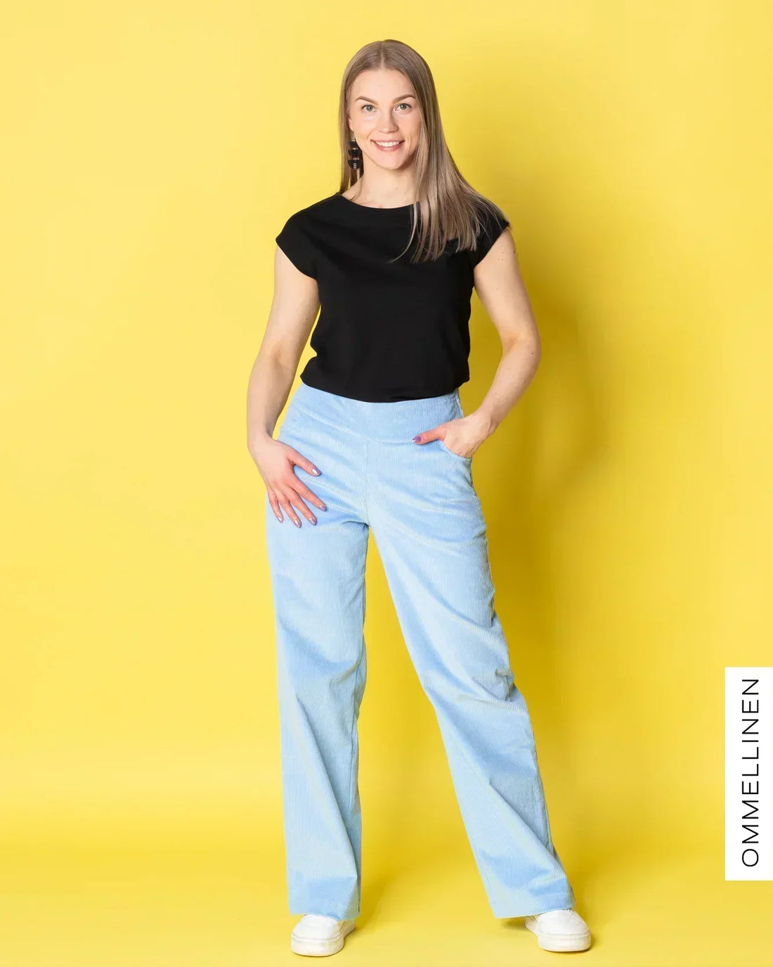 CORDUROY pants - LONG LENGTH, light blue - slight II-quality