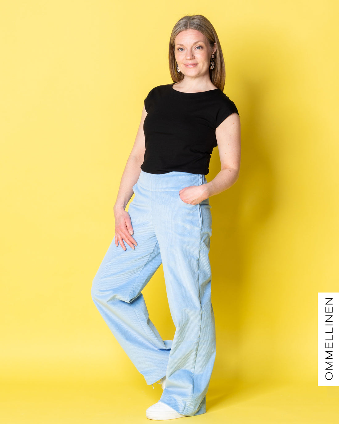 CORDUROY pants - NORMAL LENGTH, light blue