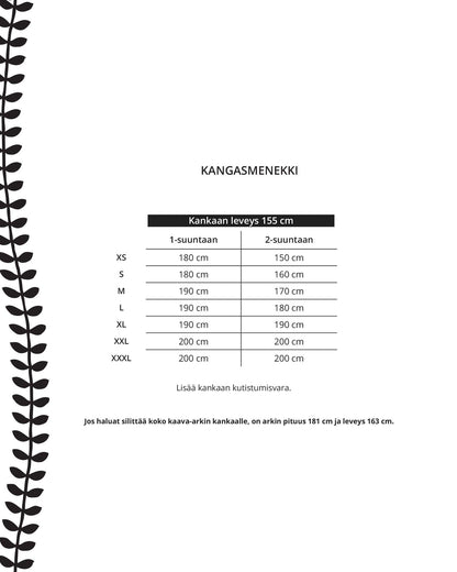 Kaava - housuhame - Ommellinen