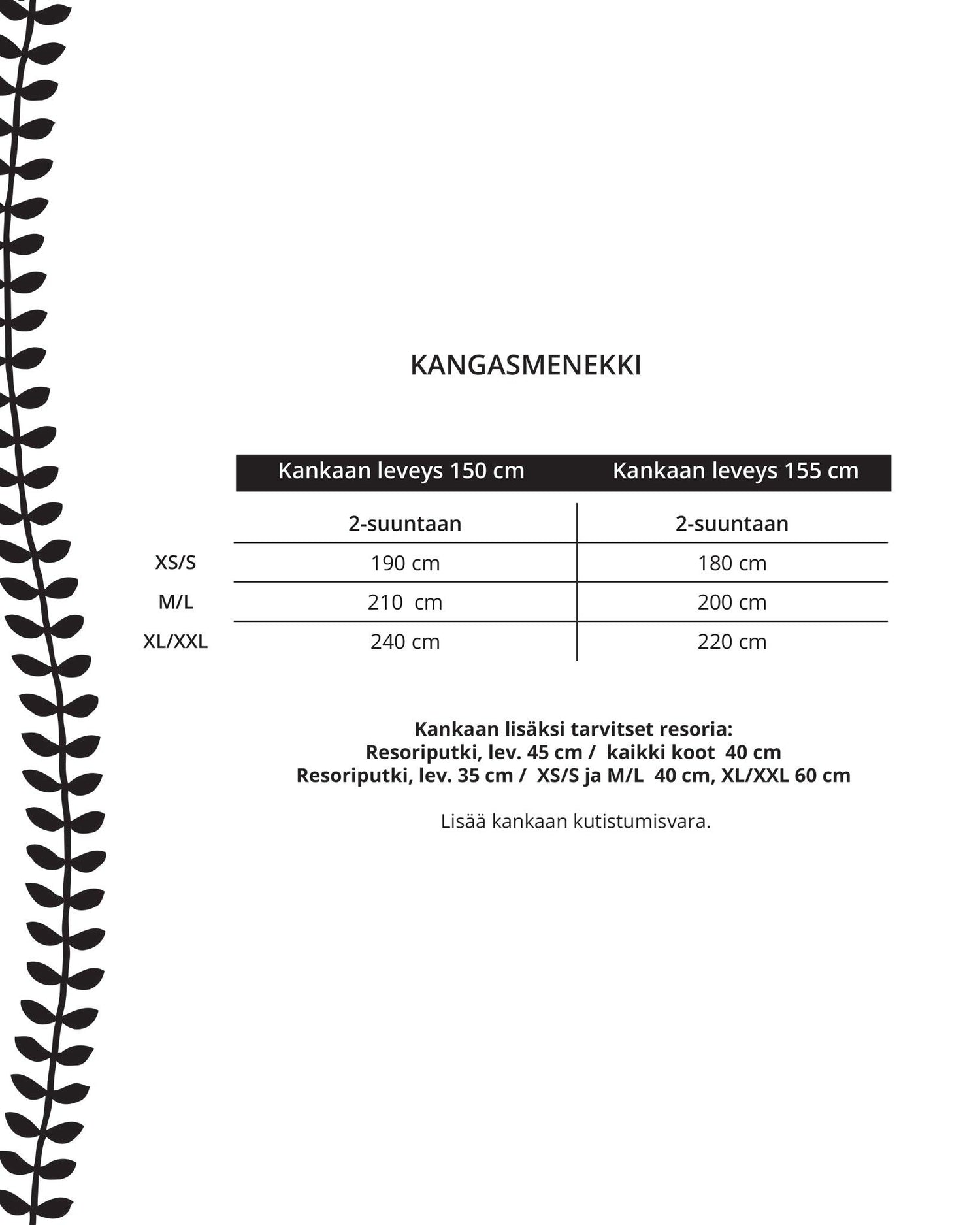 Kaava - jättihuppari - Ommellinen