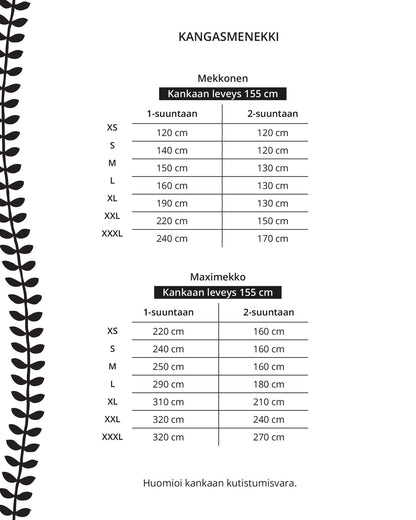 Kaava - mekkonen / maximekko - Ommellinen