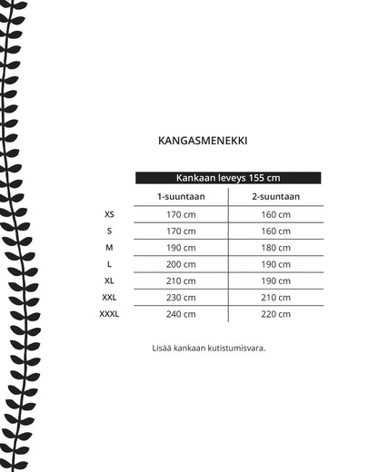 Kaava - peukkuhuppari - Ommellinen