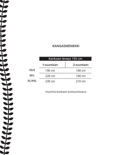 Kaava - tulppaanitakki - Ommellinen