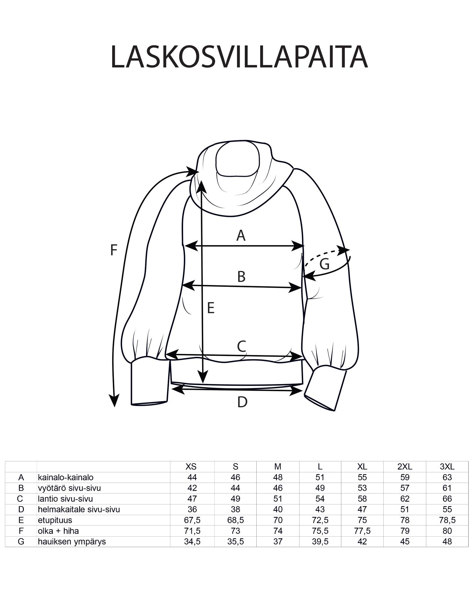 Merinovillainen laskospaita, Babushka Roses - vihreä/vaaleanvihreä - Ommellinen