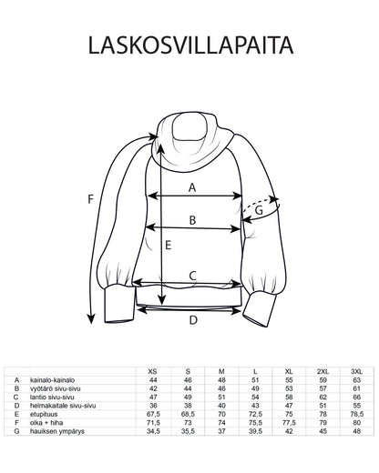 Merinovillainen laskospaita, okra - Ommellinen